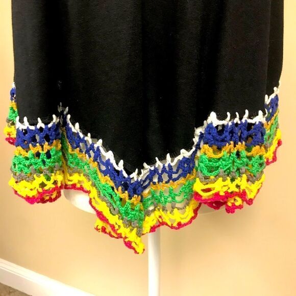 Double Zero crochet top multicolor trim Size Med - Picture 3 of 7
